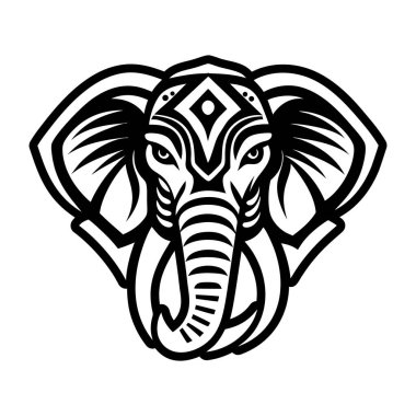 Fil kafası, vektör illüstrasyon.