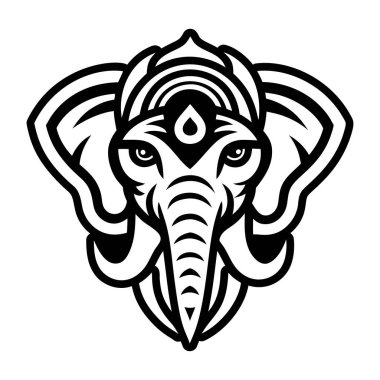 vector illustration of elephant with tattoo