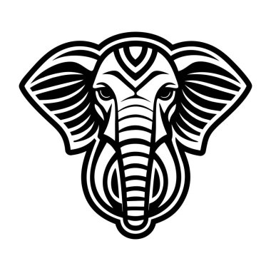 elephant head silhouette vector illustration. elephant head icon. animal symbol. elephant head.