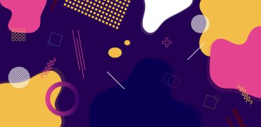 Memphis Vektör Arkaplanı. Soyut Arkaplan veya Duvar Kağıdı. Minimal Renkli Arkaplan. Vektör İllüstrasyonu