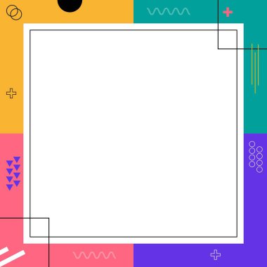 Memphis Vektör Arkaplanı. Soyut Arkaplan veya Duvar Kağıdı. Minimal Renkli Arkaplan. Vektör İllüstrasyonu