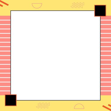 Memphis Vektör Arkaplanı. Soyut Arkaplan veya Duvar Kağıdı. Minimal Renkli Arkaplan. Vektör İllüstrasyonu