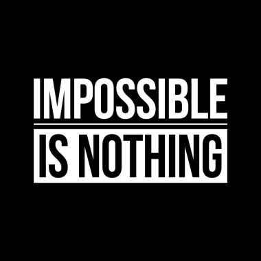 İmkansız, Hiçbir Vektör Metin Tasarım Şablonu 'dur. Şık Metin Tasarımı. Vektör İllüstrasyonu