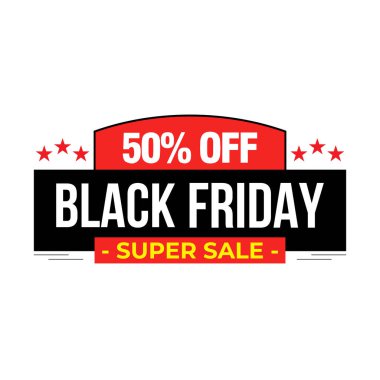 Black Friday Super Sale Tag. Black Friday Fashion Sale Tag Template Design