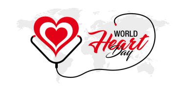 World Heart Day With Red Heart Design Template. World Heart Day Template Design