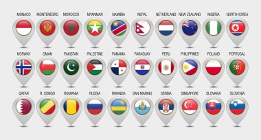 Harita İşaretleyici veya Bayraklar Tasarımı Şablonu ile İşaretleyici