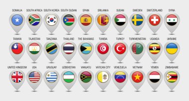 Harita İşaretleyici veya Bayraklar Tasarımı Şablonu ile İşaretleyici