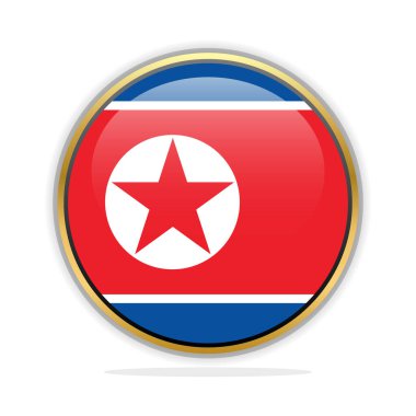 Düğme Bayrak Tasarımı Şablonu Kuzey Kore