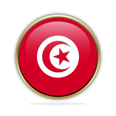 Düğme Bayrağı Tasarımı Şablonu Tunus