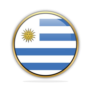 Düğme Bayrağı Tasarımı Şablonu Uruguay