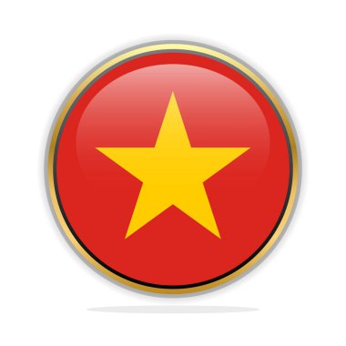 Düğme Bayrak Tasarımı Şablonu Vietnam