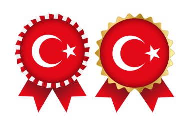 Türkiye Şablonunun Vektör Madalyası Belirleme Tasarımları