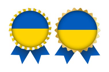 Ukrayna Şablonunun Vektör Madalyası Tasarımları