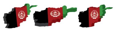 Afganistan Vektör Tasarım Şablonu 'nun Gerçekçi 3D Haritası