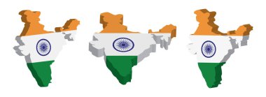 Hindistan Vektör Tasarım Şablonu 'nun Gerçekçi 3D Haritası