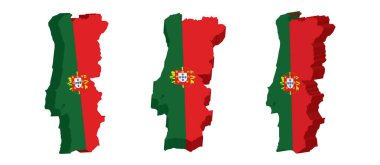 Portekiz Vektör Tasarım Şablonunun Gerçekçi 3B Haritası