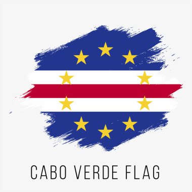 Cabo Verde Vector Flag. Cabo Verde Flag for Independence Day. Grunge Cabo Verde Flag. Cabo Verde Flag with Grunge Texture. Vector Template.