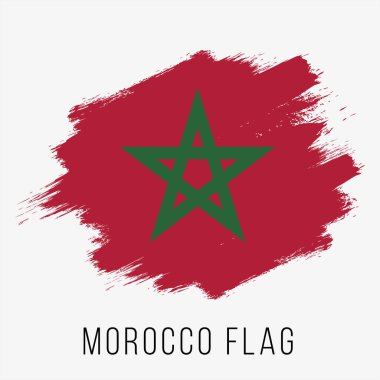 Morocco Vector Flag. Morocco Flag for Independence Day. Grunge Morocco Flag. Morocco Flag with Grunge Texture. Vector Template.