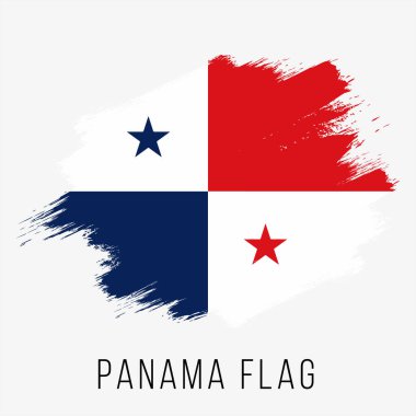 Panama Vector Flag. Panama Flag for Independence Day. Grunge Panama Flag. Panama Flag with Grunge Texture. Vector Template.