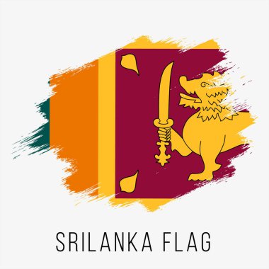 Srilanka Vector Flag. Srilanka Flag for Independence Day. Grunge Srilanka Flag. Srilanka Flag with Grunge Texture. Vector Template.