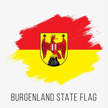 Austria States Burgenland Vector Flag Design Template. Burgenland Flag for Independence Day. Grunge Burgenland Flag clipart