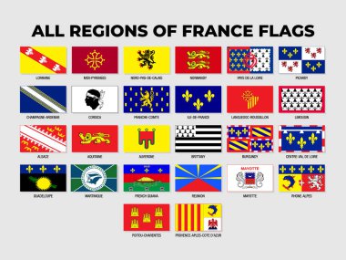 France States and States Flags Collection Design Template. States Flag of France clipart