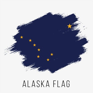 ABD Eyaleti Alaska Vektör Tasarım Şablonu. Bağımsızlık Günü için Alaska Bayrağı. Grunge Alaska Bayrağı