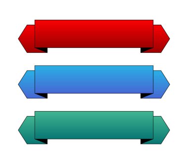 Soyut Vektör Kurdelesi Renkli Simge Tasarım Şablonu