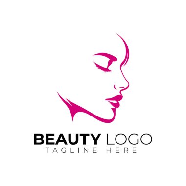 Soyut Vektör Kadın Güzellik Salonu Logo Tasarım Şablonu