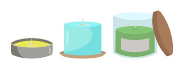 Soyut Vektör Renkli Mumlar Simge Tasarım Şablonu