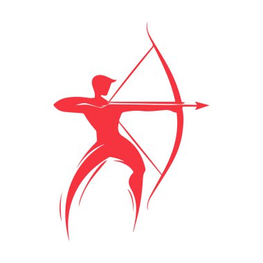 Soyut Vektör Archer Simgesi Tasarım Şablonu