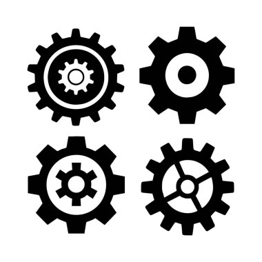 Soyut Vektör Gear Simgeleri Tasarım Şablonu Paketi