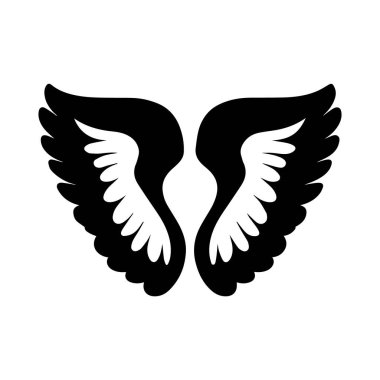 Soyut Vektör Kanatları Simgesi veya Logo Tasarım Şablonu