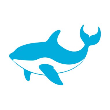 Soyut Vektör Düz Yunus Logosu Tasarım Şablonu