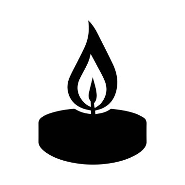 Soyut Vektör Mum Alev Simgesi veya Logo Tasarım Şablonu