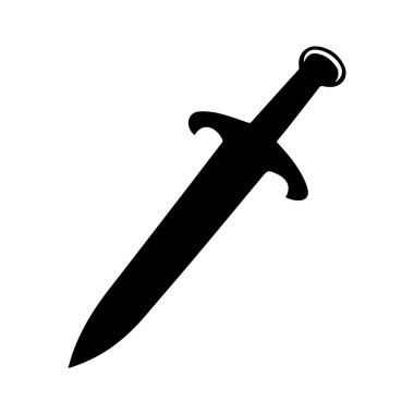 Soyut Vektör Kılıç Simgesi veya Logo Tasarım Şablonu