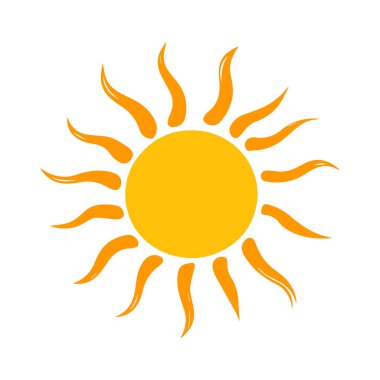 Soyut Vektör Yazan Güneş Simgesi veya Logo Tasarım Şablonu