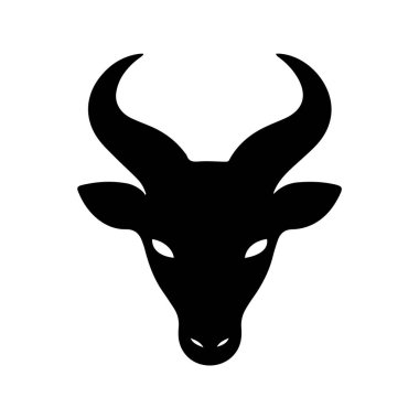 Soyut Vektör Boğa Başı Simgesi veya Logo Tasarım Şablonu