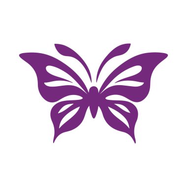 Soyut Vektör Kelebek Uçan Simge veya Logo Tasarım Şablonu