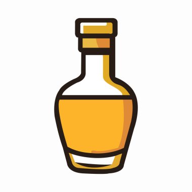 Soyut Vektör İçki Şişesi Simgesi veya Logo Tasarım Şablonu