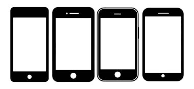 Soyut Vektör akıllı telefon siluetleri Simge veya Logo Tasarım Şablonu