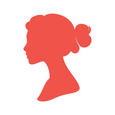 Soyut Vektör kadının silueti ya da bir kadının Simge ya da Logo Tasarım Şablonu