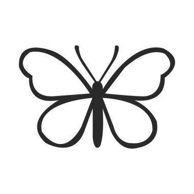 Soyut Vektör Kelebek Hattı veya Kelebek Çizgisi Simge veya Logo Tasarım Şablonu