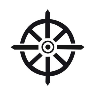 Soyut Vektör pusula gülü ya da bir denizsel pusula simgesi ya da logo tasarım şablonu