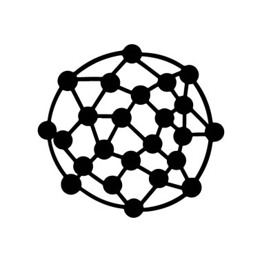 Soyut Vektör Buckminsterfullerene Simgesi veya Logo Tasarım Şablonu