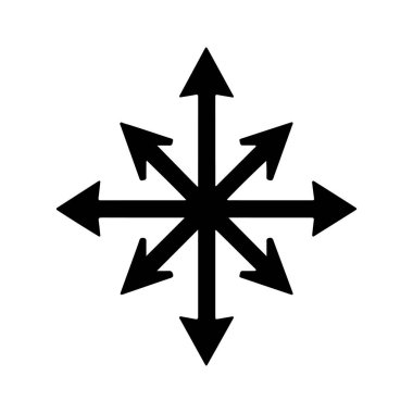 Soyut Vektör Kara Kaos yıldızı Simge veya Logo Tasarım Şablonu