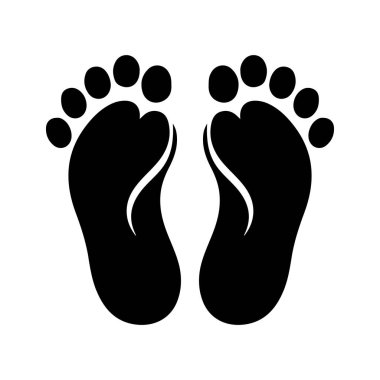 Ayak izleri Siyah ve Beyaz Clipart