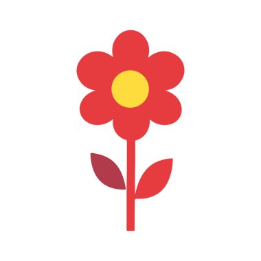 Kırmızı Çiçek Clipart: Basit Çiçek Tasarımı, Vektör Resimleri