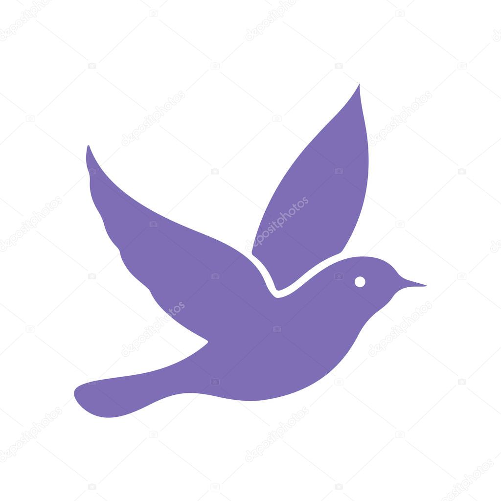 Purple Dove Bird: Illustration, Clipart, Symbol of Peace