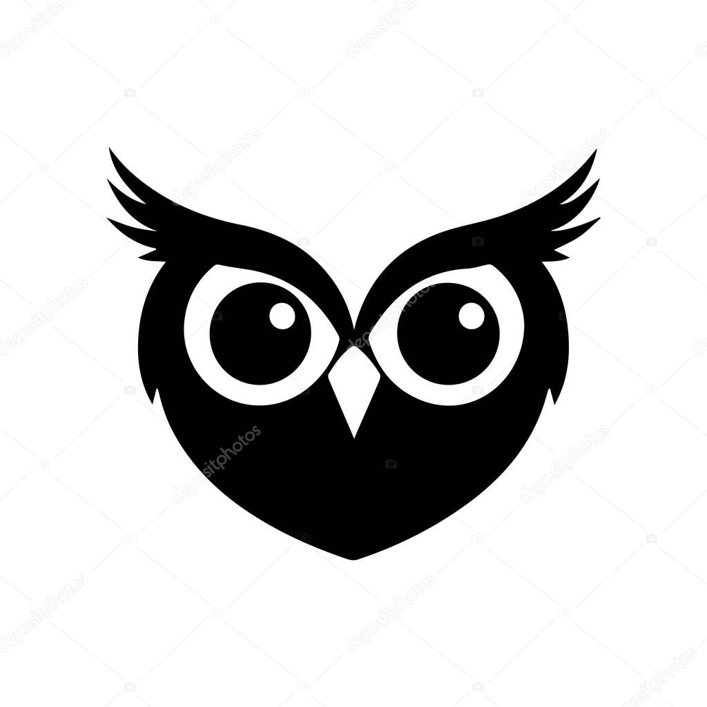 Adorable Black and White Owl Illustration: Perfect for Logos and Designs